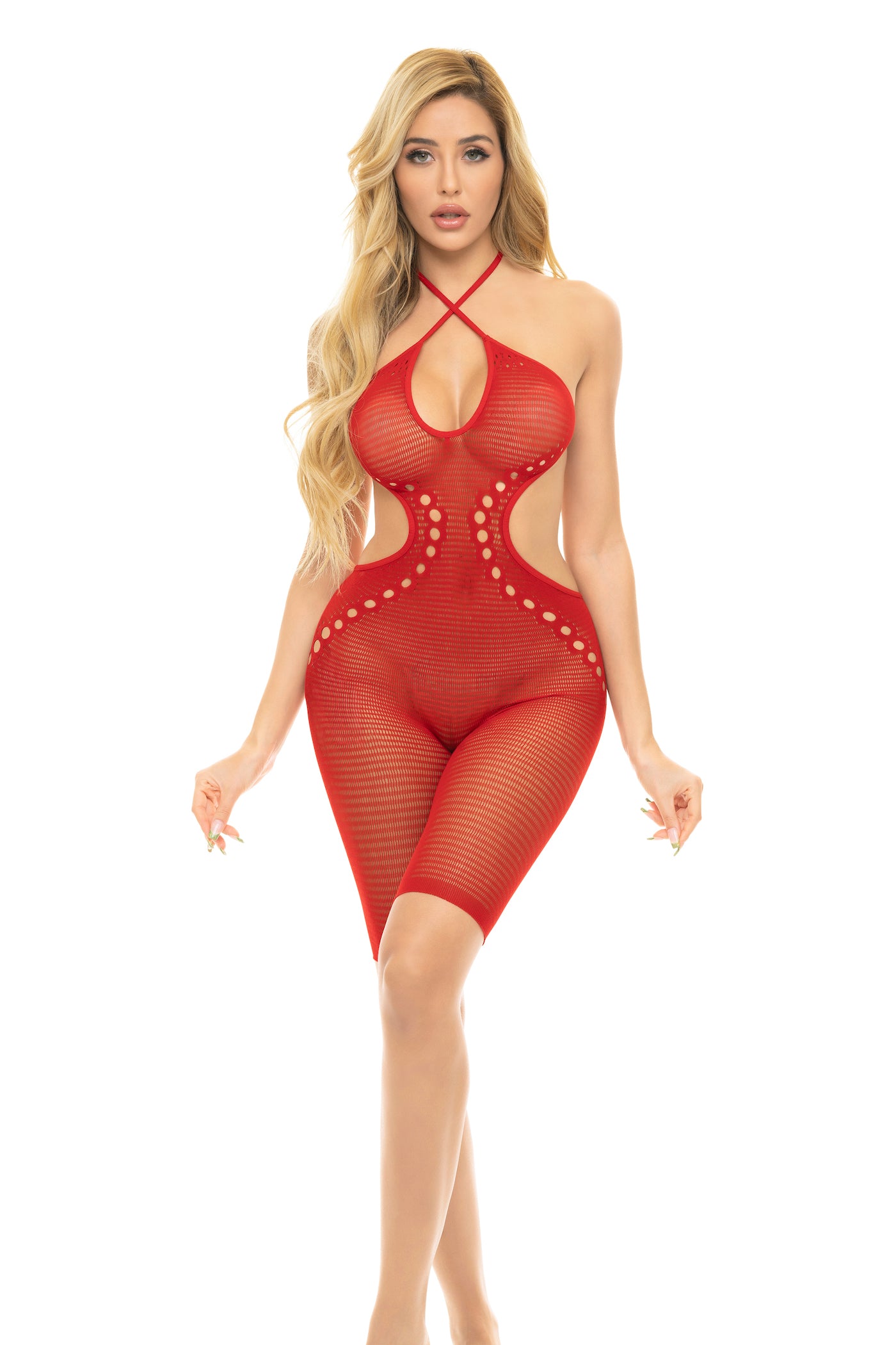 PL27056 Pink Lipstick Lleno en Bodystocking