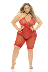 PL27056X Pink Lipstick Lleno en Bodystocking