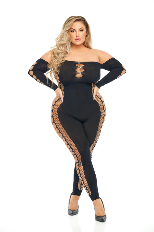 Black Plus Size Cut Out All In One 