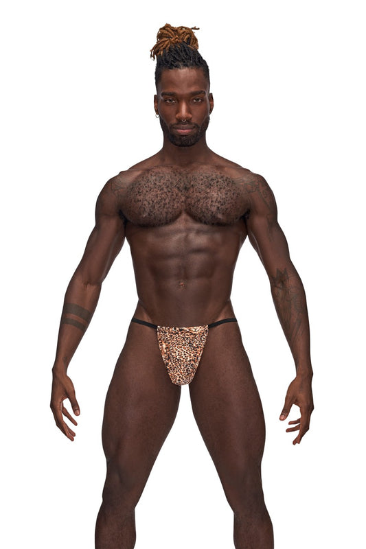 MP450030 Malepower Posing Strap Brown Leopard