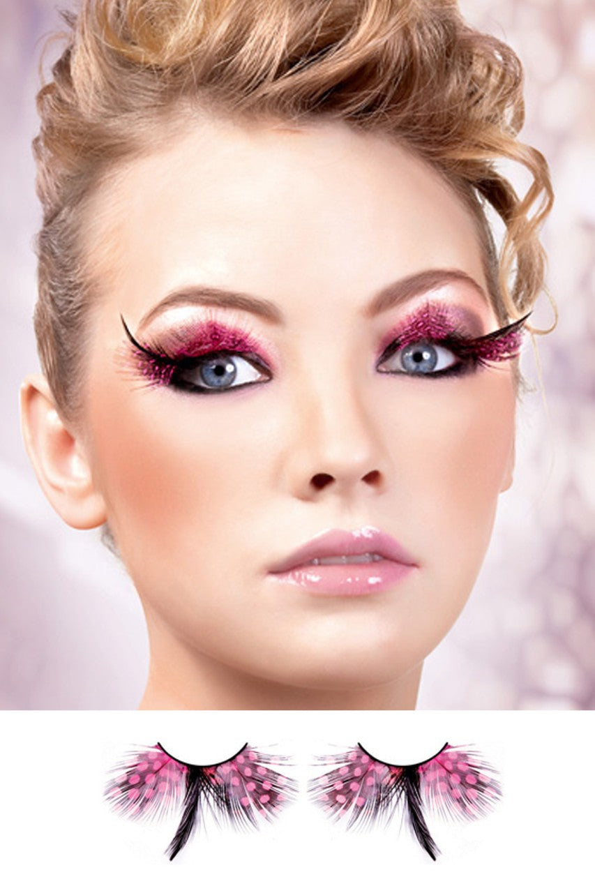 BE632 Baci Baby Pink Feather Eyelashes