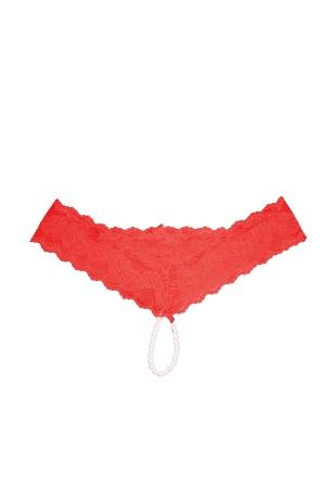 IC7119X iCollection iCollection Lace And Open Crotch Pearl String Chee Red