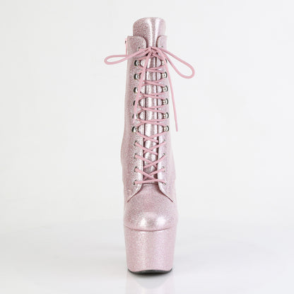ADORE-1020GP Pleaser Blush Glitter Patent Ankle Boots