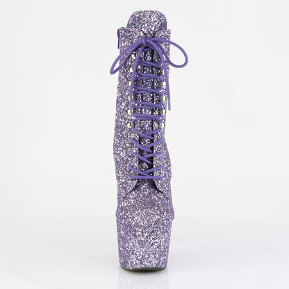 ADORE-1020GWR Pleaser Lilac Glitter Pole Dancing Ankle Boots