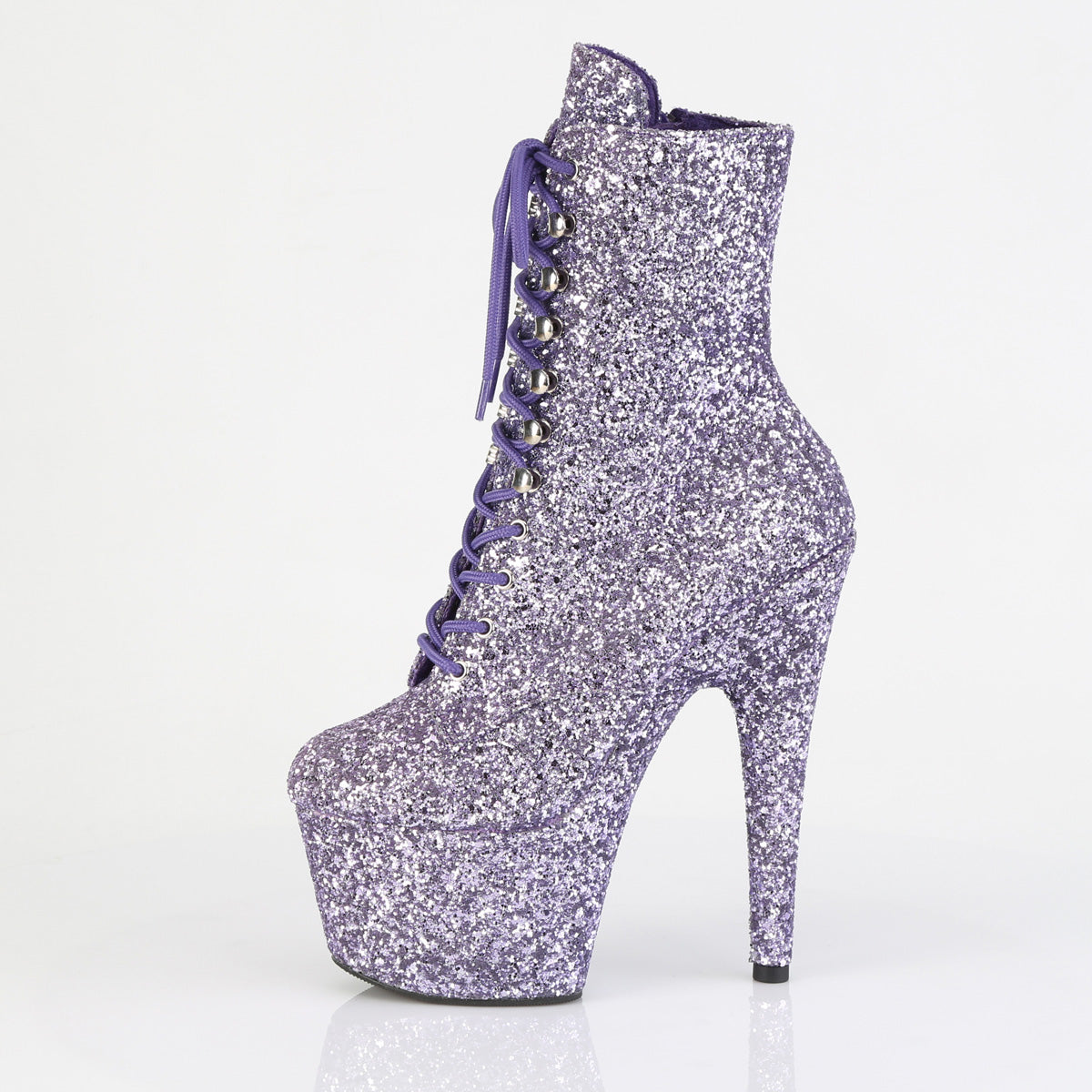 ADORE-1020GWR Pleaser Lilac Glitter Pole Dancing Ankle Boots