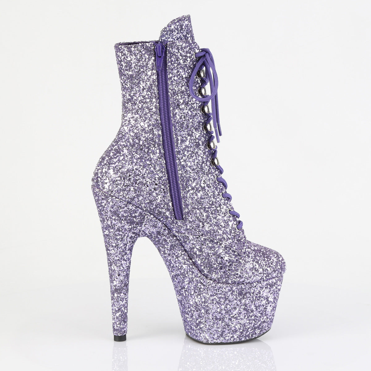 ADORE-1020GWR Pleaser Lilac Glitter Pole Dancing Ankle Boots