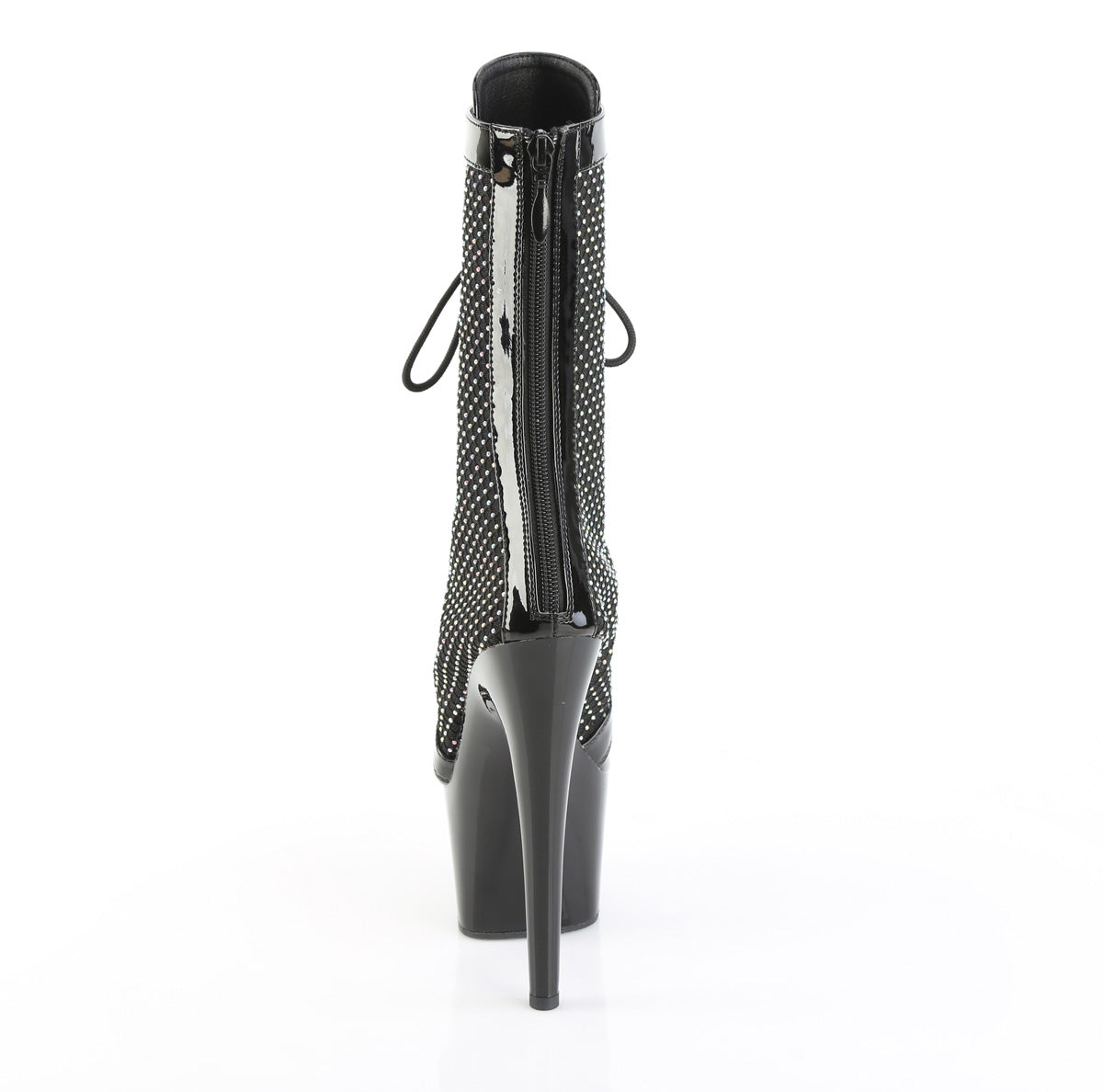 Black 7 Inch Pole Dancer Ankle Boots -  Pleaser ADORE-1048RSNT