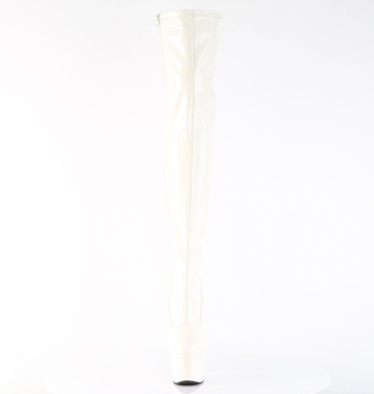 adore 3000 pleaser 7 inch heel white patent pole dancing thigh high boots