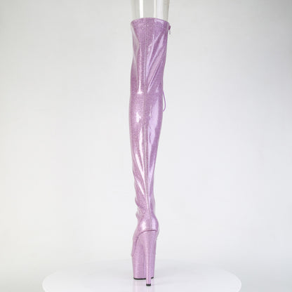 ADORE-3021GP Pleaser Lilac Glitter Pole Dancing Thigh High Boots