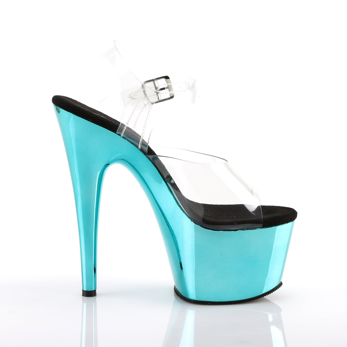 adore 708 pleaser footwear clear green blue