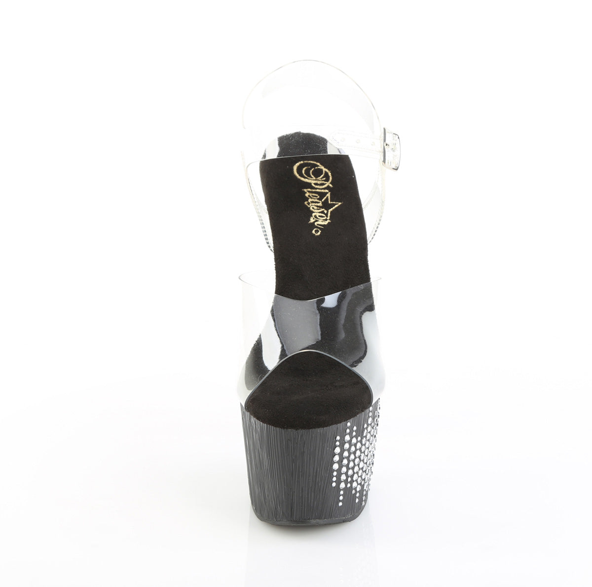 Clear Black 7 Inch Pole Heels Platform Shoes -  Pleaser ADORE-708WFRS