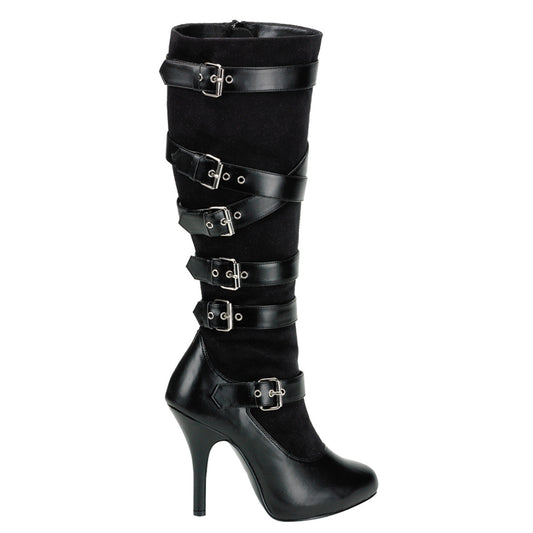 Knee High Boots 4 1/2 Heel Knee Boots with Adjustable Buckles / Straps