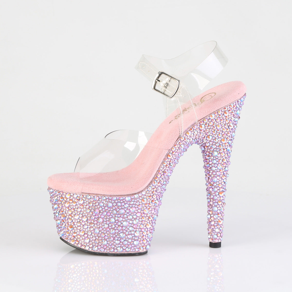 BEJEWELED-708MS Sexy Pink Multi Rhinestones Sexy Shoes