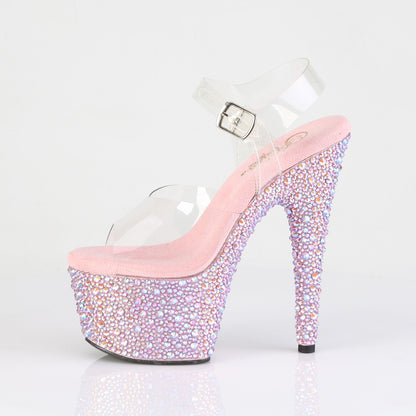 BEJEWELED-708MS Sexy Pink Multi Rhinestones Sexy Shoes