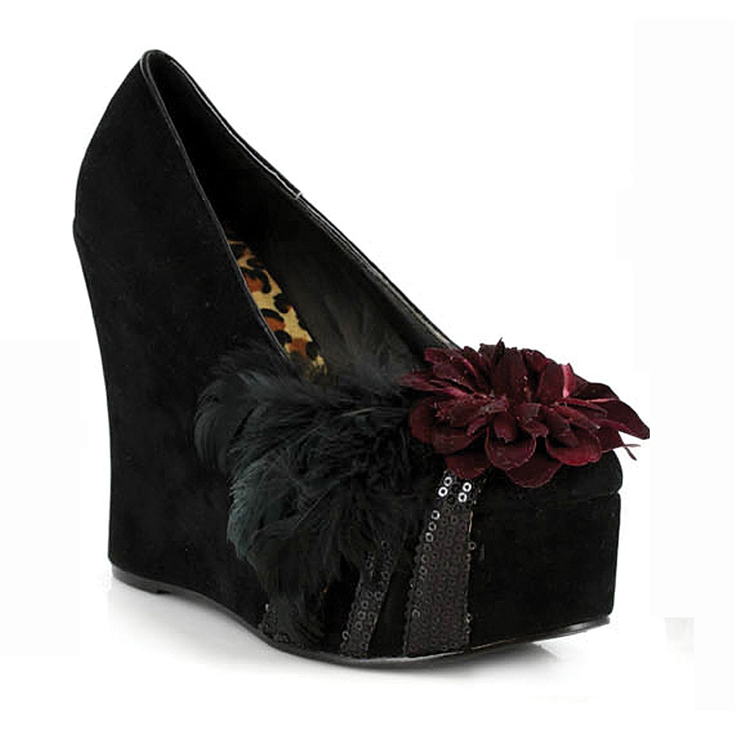 4.5 Heel Hedge with Feather & Flower BP475EDNA  Black