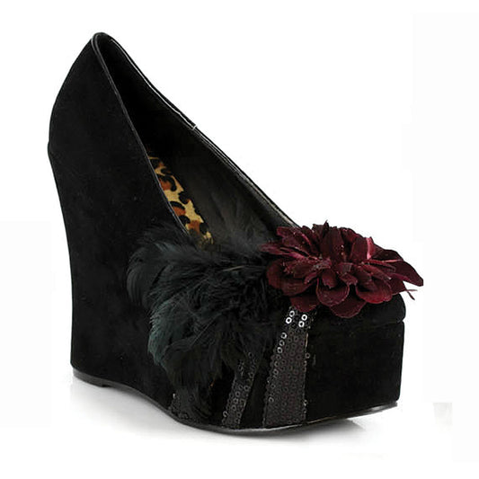 4.5 Heel Hedge with Feather & Flower BP475EDNA  Black