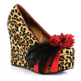 4.5 Heel Hedge with Feather & Flower BP475EDNA  Leopard