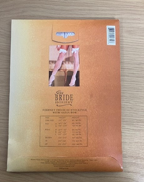 Fantasy Lingerie Sexy Bride Hosiery BR5002 White Fishnet Thigh Highs One Size