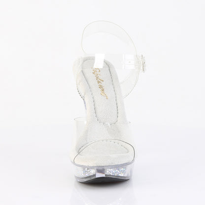 COCKTAIL-508RSI Fabulicious 5 Inch Heel Clear Ankle Strap Shoes