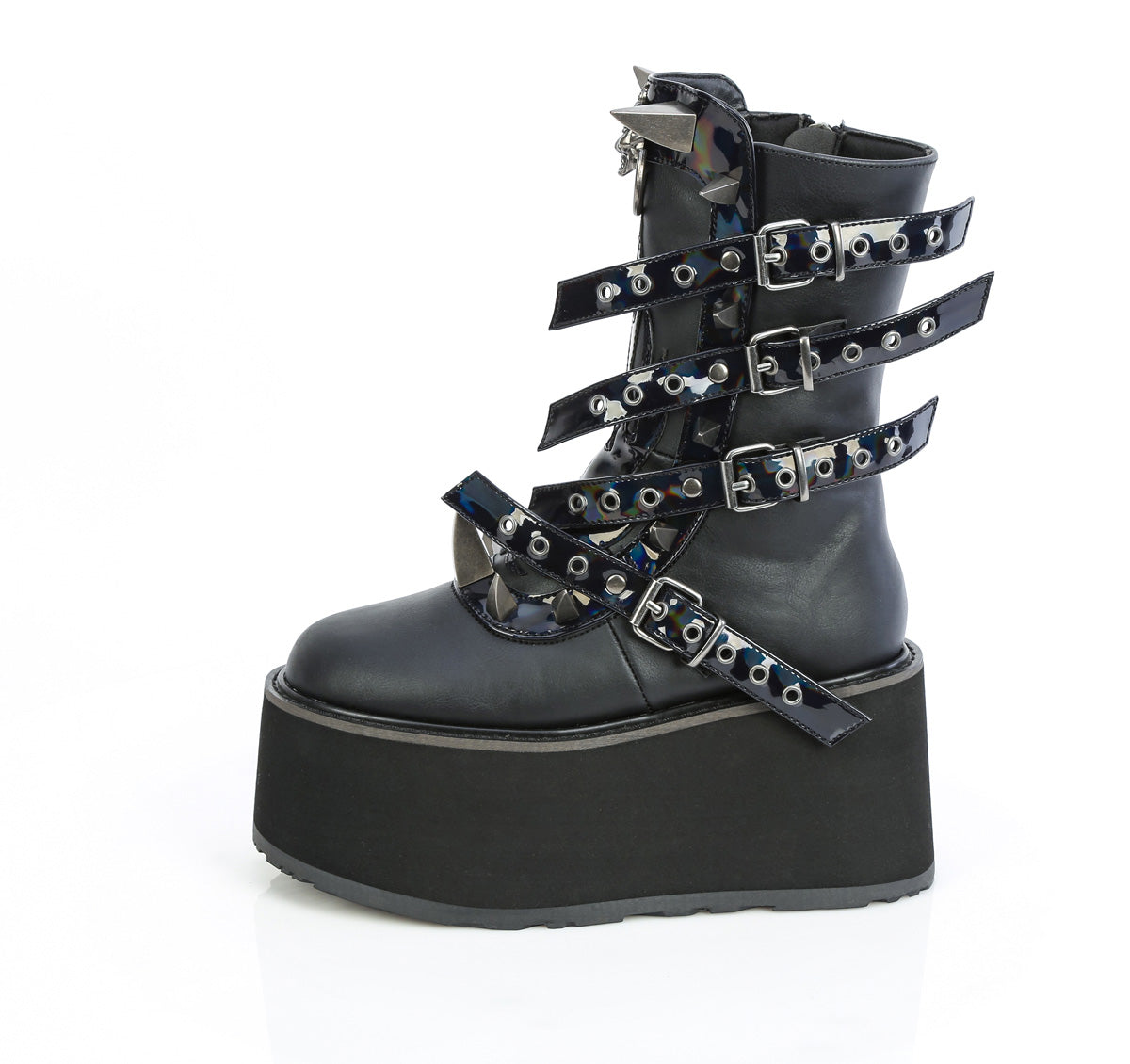 Black  Alternative Knee High Boots -  Demonia Cult DAMNED-156