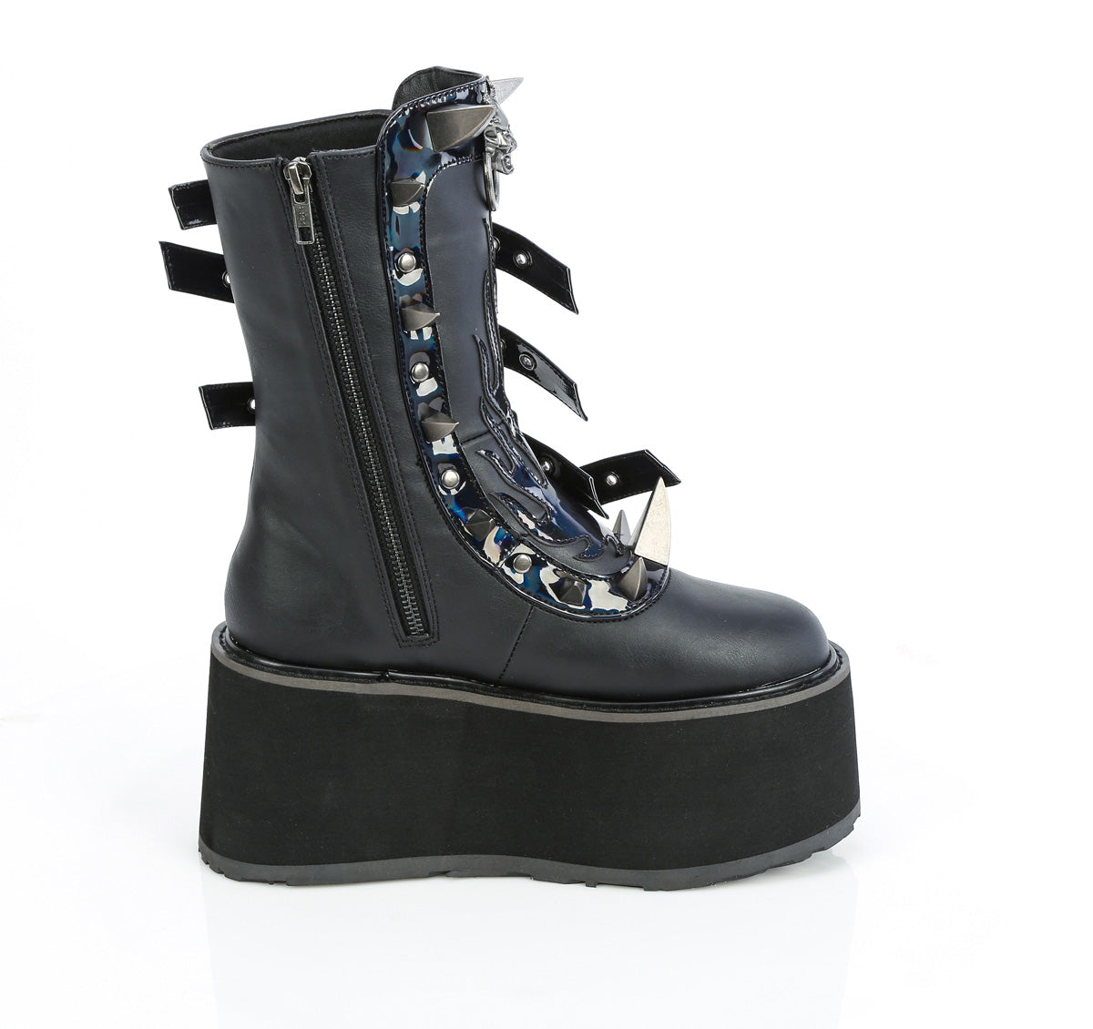 Black  Alternative Knee High Boots -  Demonia Cult DAMNED-156