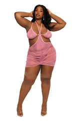 Dreamgirl Plus Size Baby Pink Mini Dress