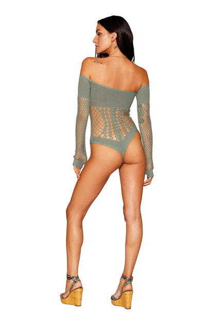 Dreamgirl Khaki Off the Shoulder Bodysuit 