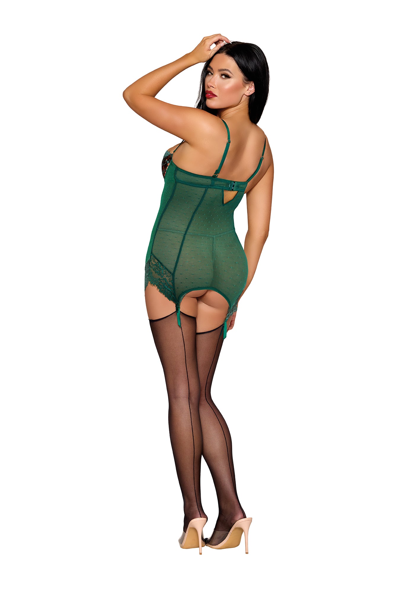 DG13487 Dreamgirl Ivy Floral Print Garter Slip Dress