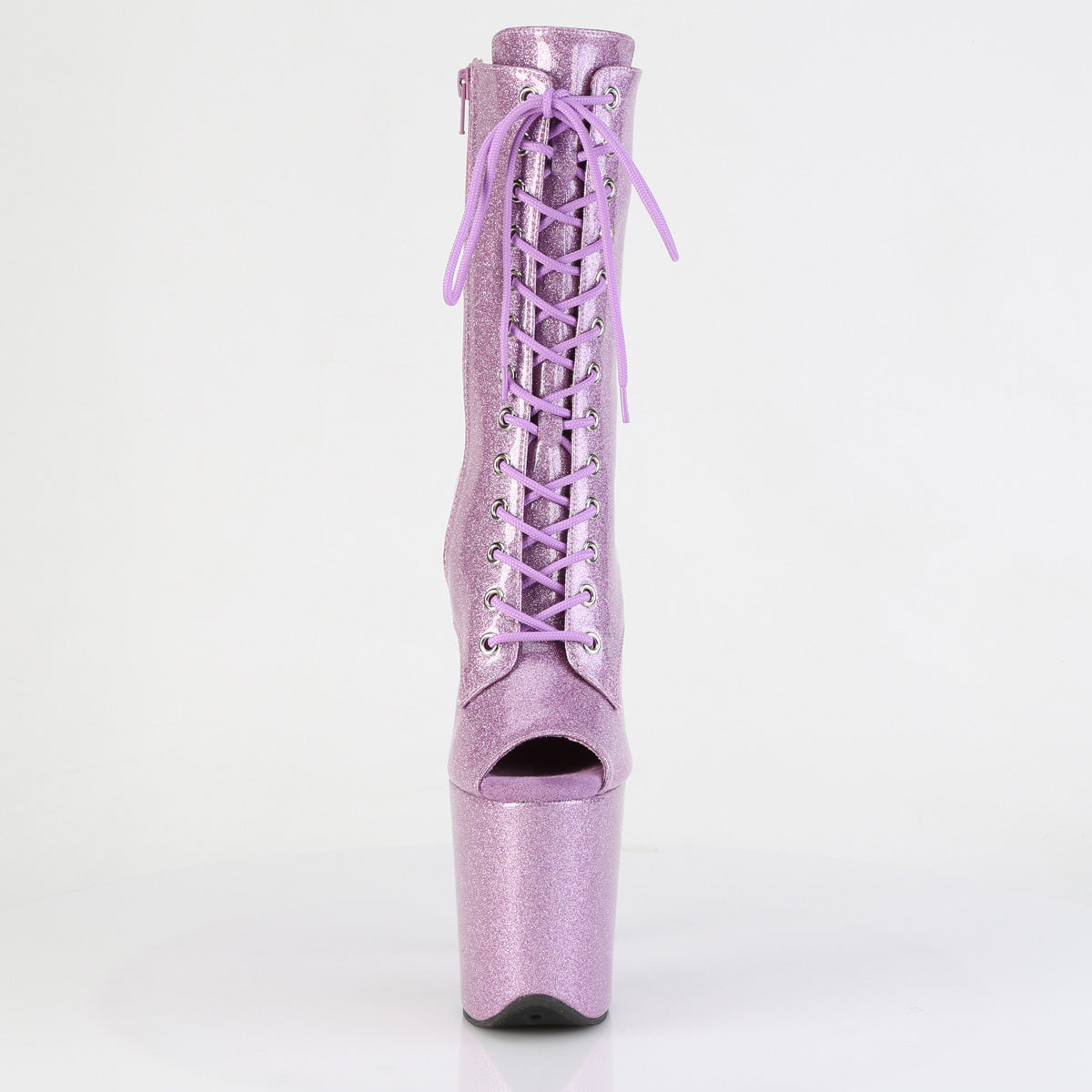 flamingo 1041gp pleaser lilac pole dancing ankle boots with peep toes
