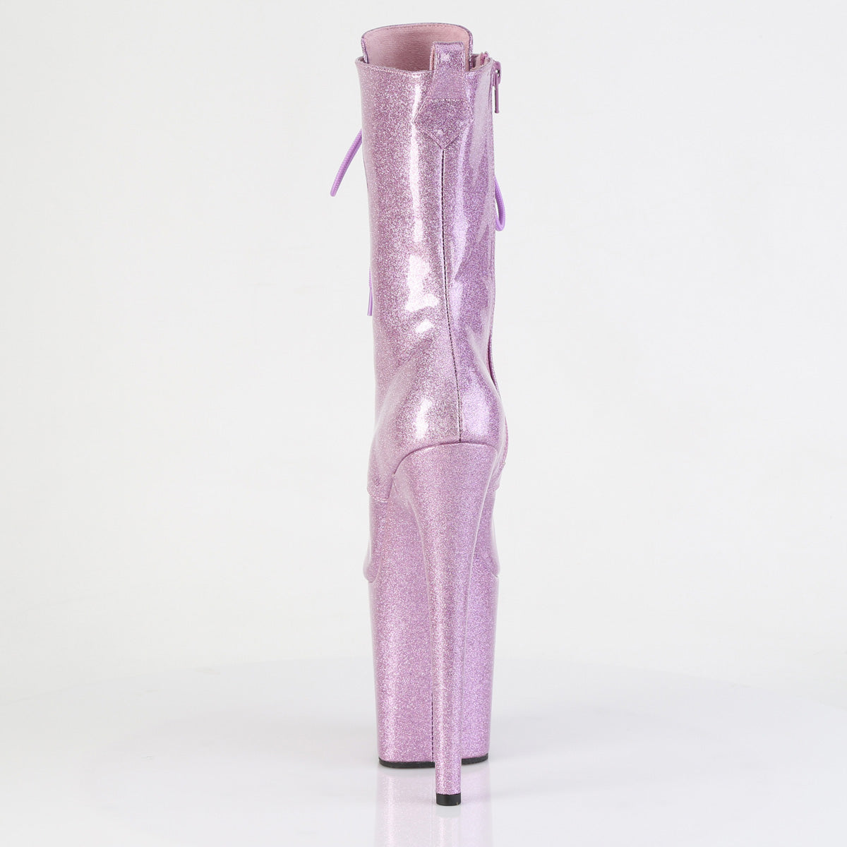FLAMINGO-1041GP Pleaser Lilac Glitter Pole Dancing Open Toe Ankle Boots