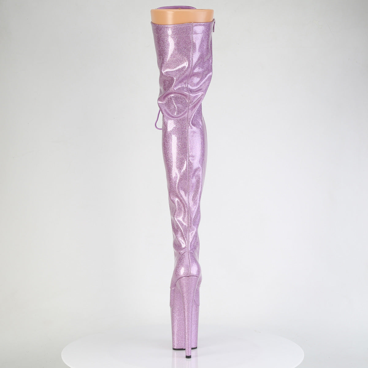 FLAMINGO-3020GP Pleaser Lilac Glitter Thigh High Platform Thigh Boots