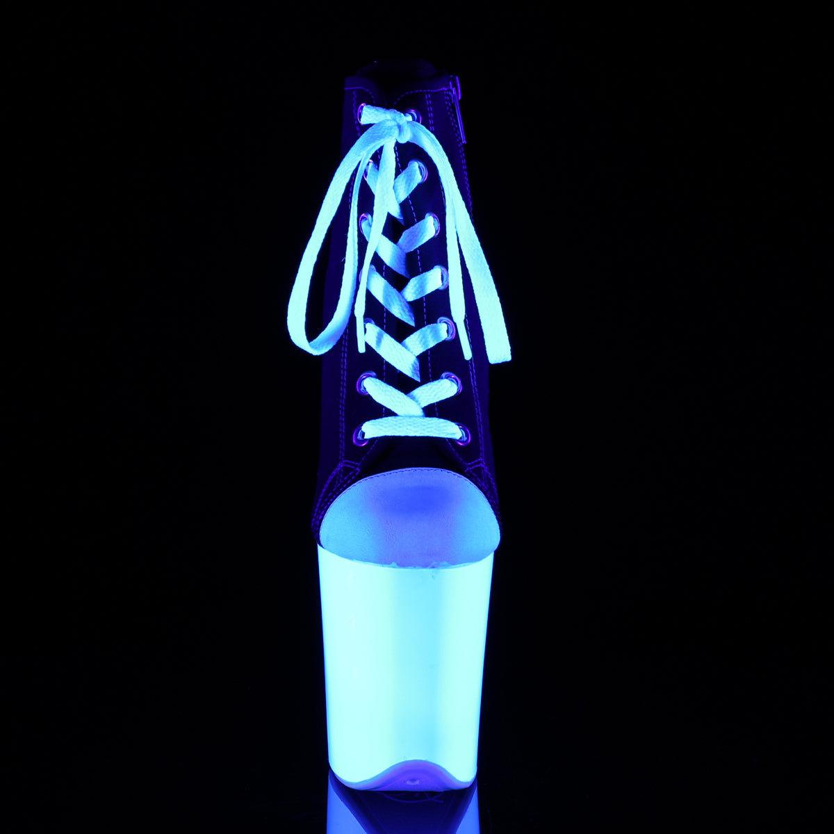 Black 8 Inch Pole Dancing Platform Shoes -  Pleaser FLAMINGO-800SK-02