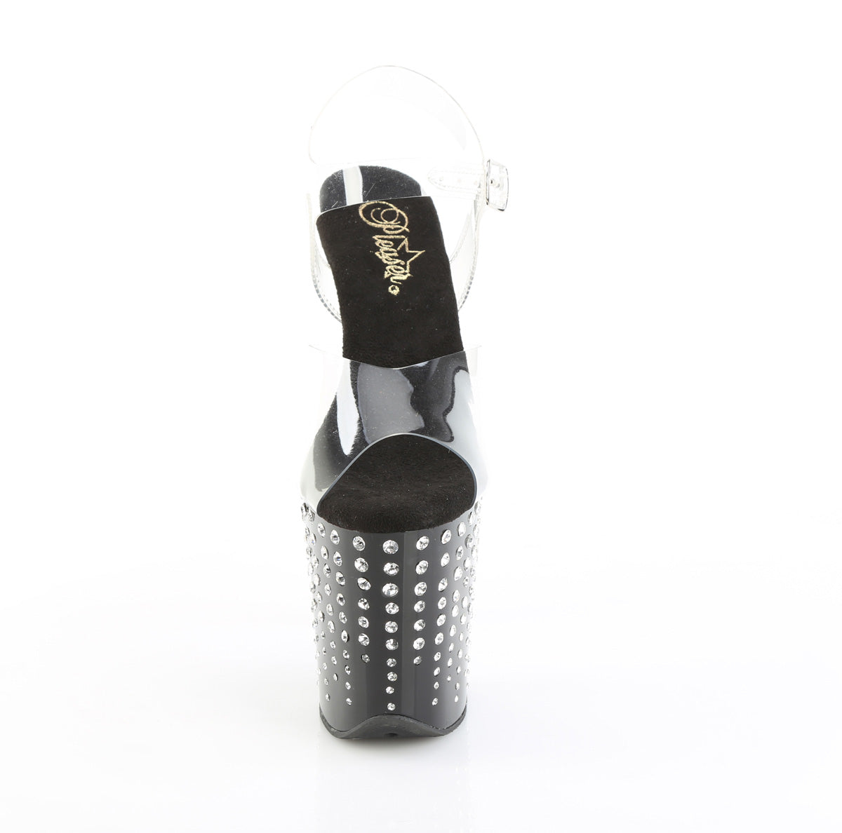 Clear Black 8 Inch High Dancers Pole Heels -  Pleaser FLAMINGO-808TDRS