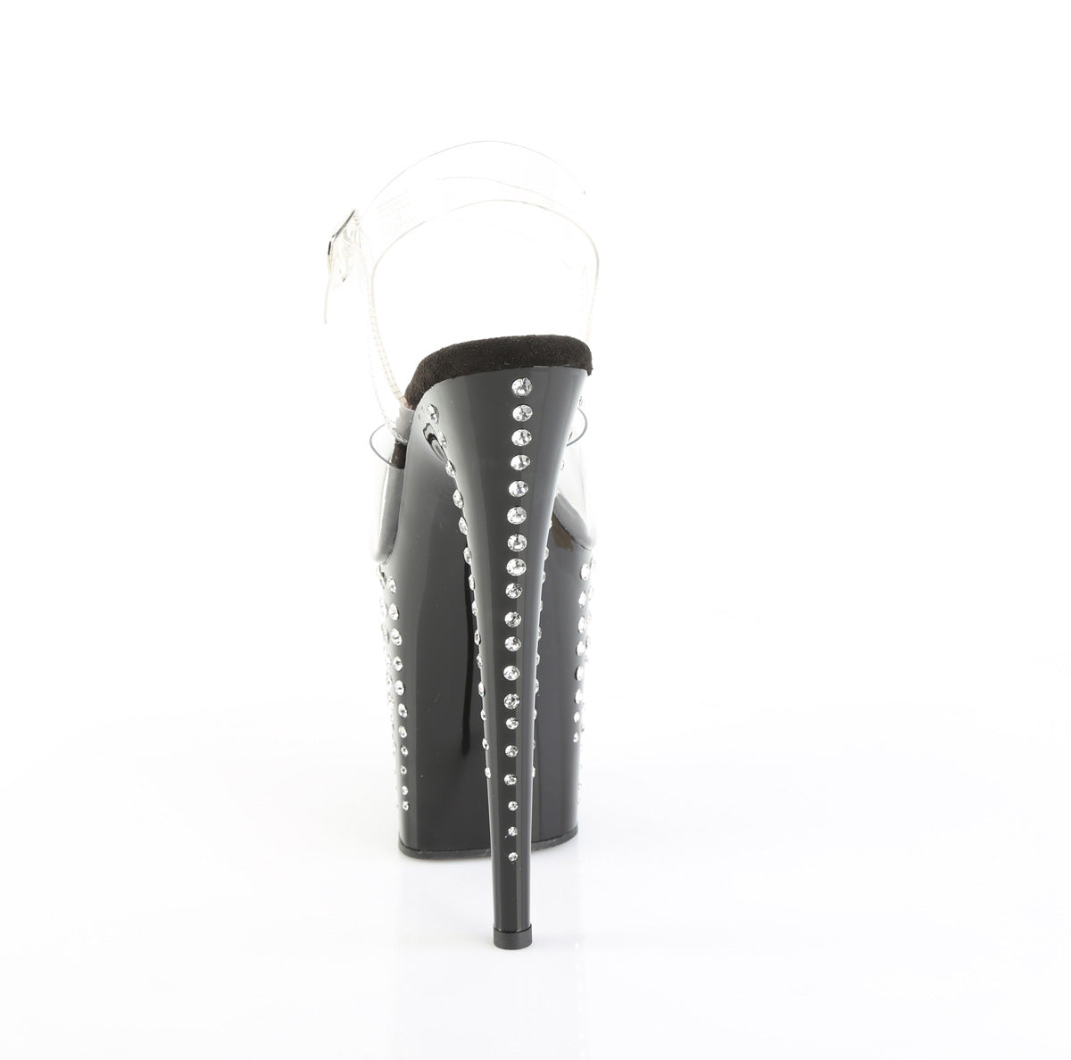 Clear Black 8 Inch High Dancers Pole Heels -  Pleaser FLAMINGO-808TDRS