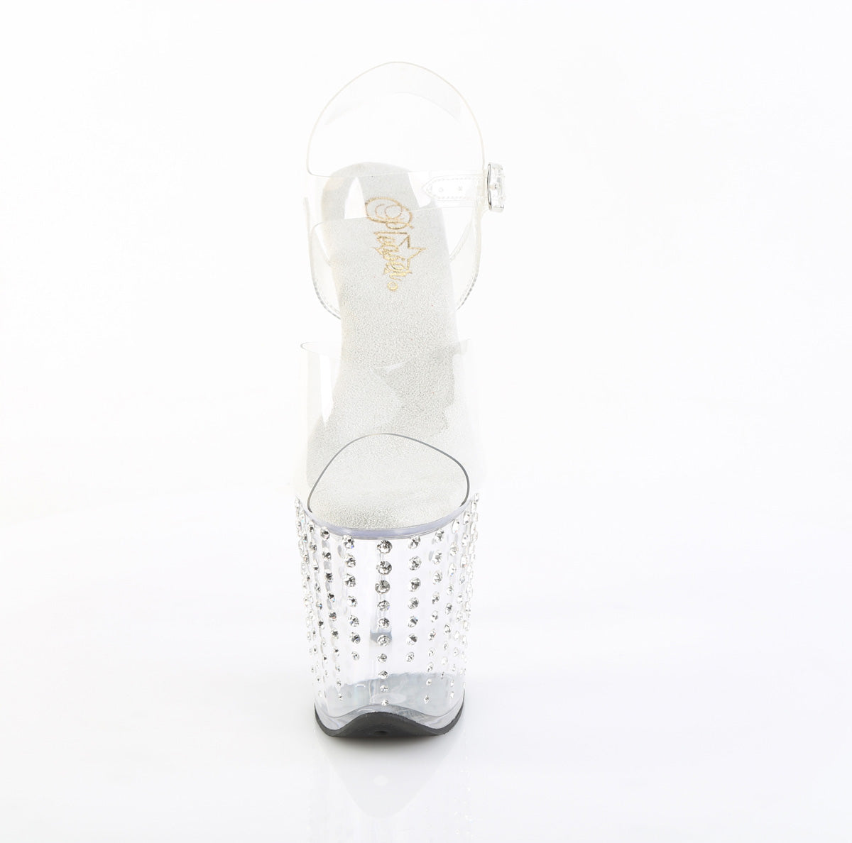 Clear Bling 8 Inch Statement Dancer Pole Heels -  Pleaser FLAMINGO-808TDRS