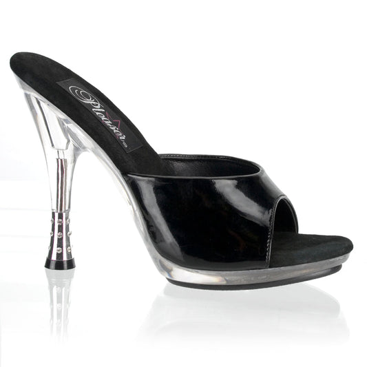GLITZY-501 Pleaser Blk Clear High Heel Alternative Footwear Discontinued Sale Stock