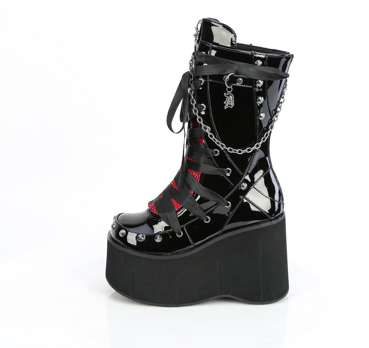 Black  Alternative Knee High Boots -  Demonia Cult KERA-121