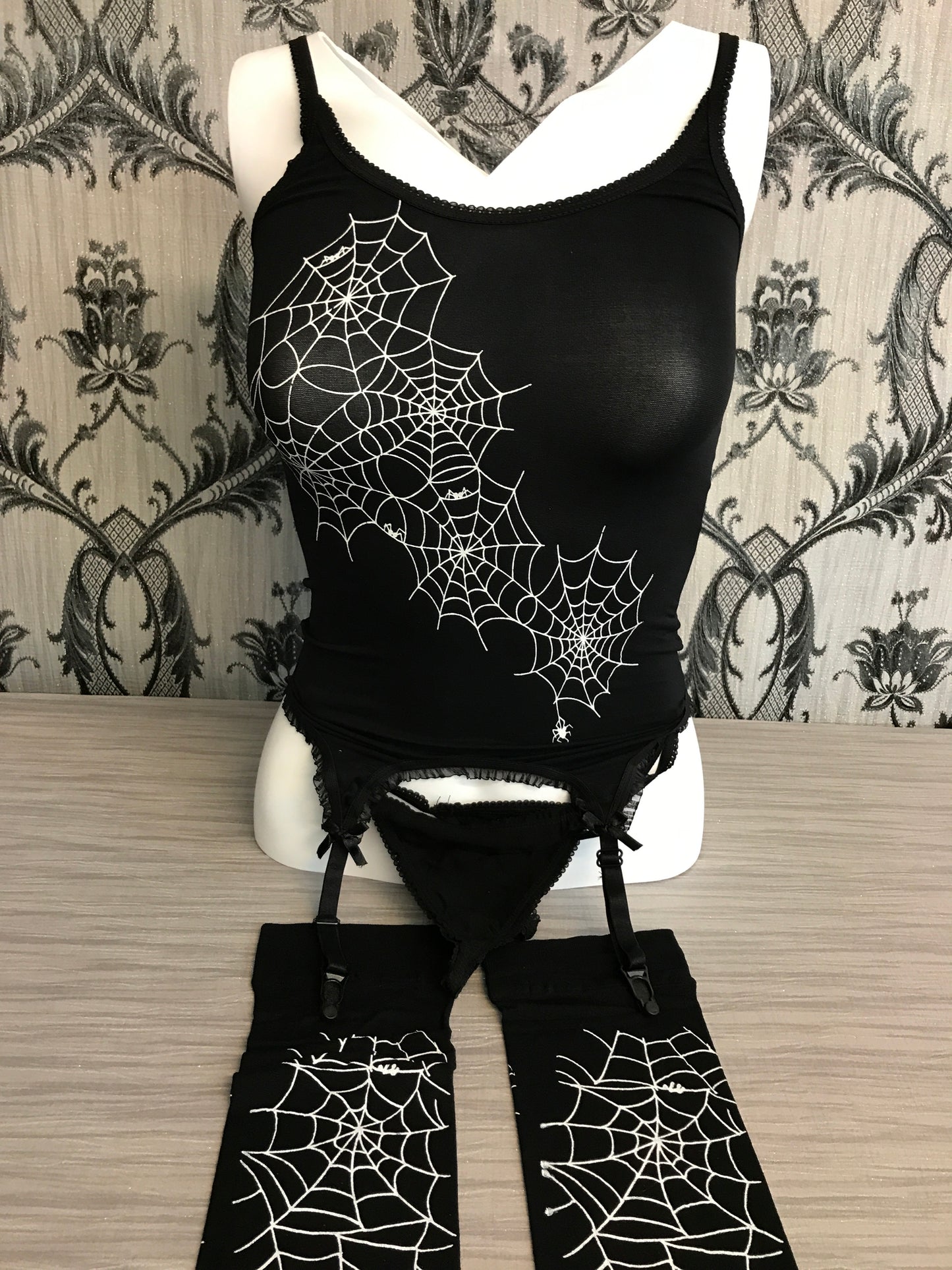 ML2117 Music Legs Spiderweb Top and Thigh High Set