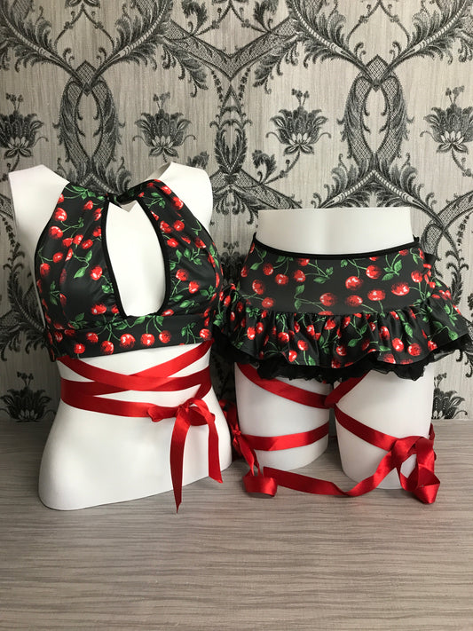 RV-DD852-PRNT Cherryprint Clubwear Poledance Set