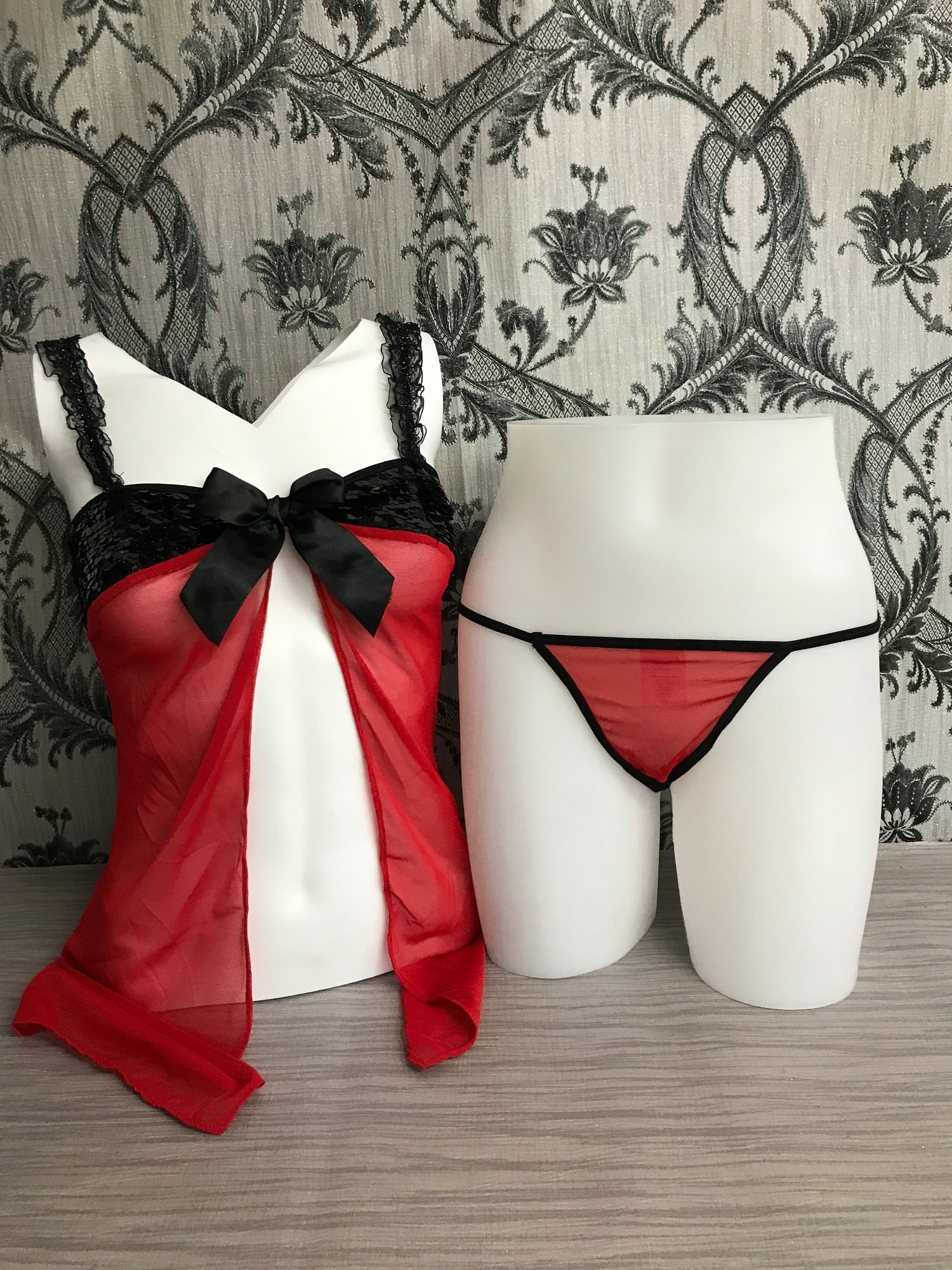 RV-MR703-RED-S Babydoll Lingerie Set