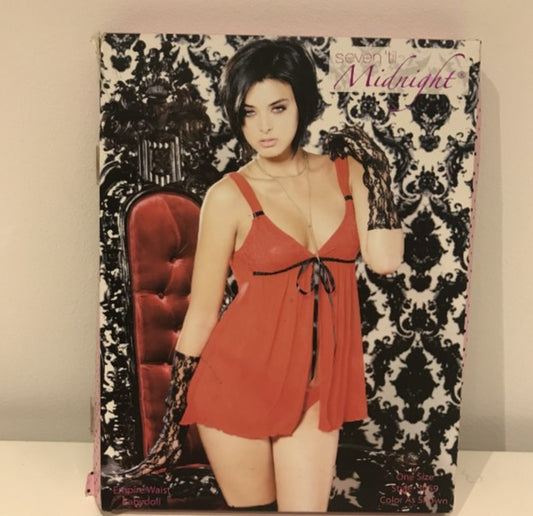 STM5059P Red Babydoll Lingerie Set