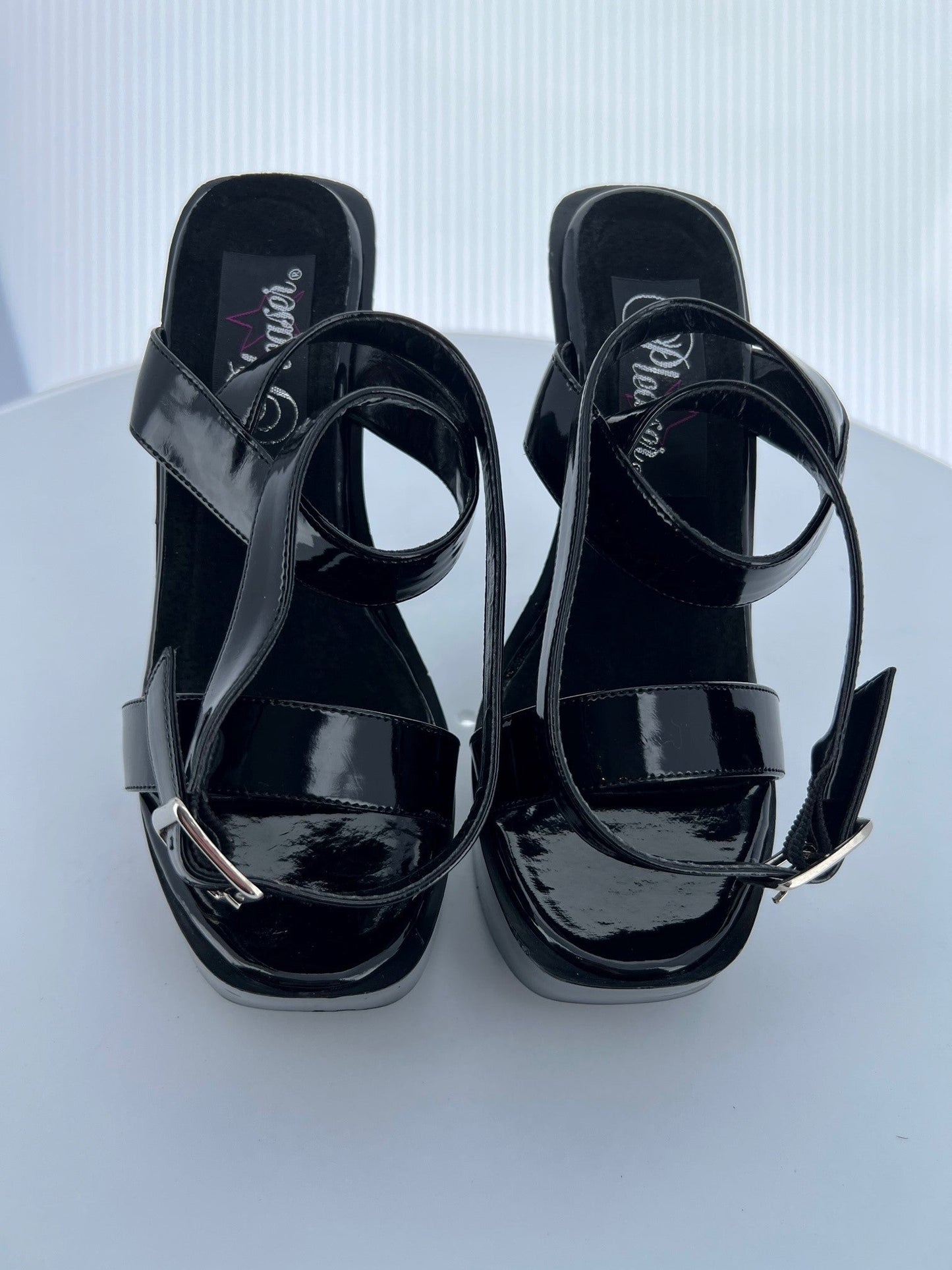 SUGAR-530 Pleaser Blk Patent High Heel Alternative Footwear Discontinued Sale Stock