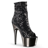 Black Sequins 7 Inch Exotic Dance Ankle Boots -  Pleaser ADORE-1008SQ