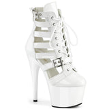 White 7 Inch Lap Dance Ankle Boots -  Pleaser ADORE-1013MST