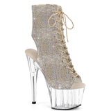 Adore-1016C-RS Pleaser Glitter Peep Boots Boots Clear Platforms