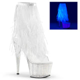 White 7 Inch Exotic Dancer Ankle Boots -  Pleaser ADORE-1017MFF