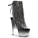 Adore-1017rsft 7 "Tacón transparente Bling Bling Tassel Pole Dance Botas