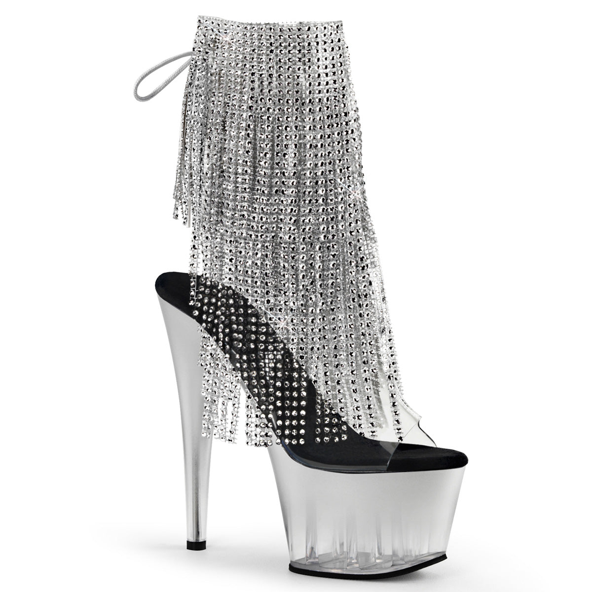 Clear 7 Inch Platform Kinky Ankle Boots -  Pleaser ADORE-1017RSFT