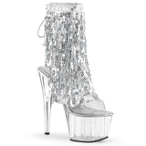 Clear 7 Inch Exotic Dance Ankle Boots -  Pleaser ADORE-1017SQF