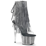 Adore-1017Srs Pleaser 7 "Tacón transparente Bling Bling Tassel Pole Dance Botas